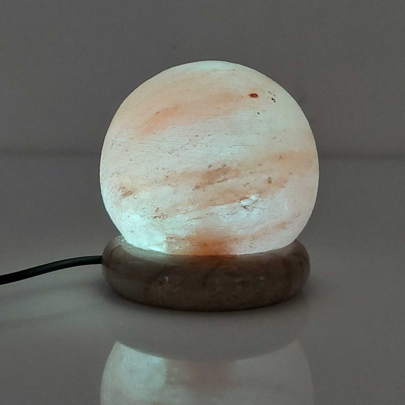 USB Colour Changing Salt Himalayan Lamp - Ball Sphere Shape Pink Rock LED Light Payday Deals