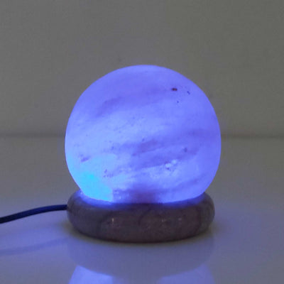 USB Colour Changing Salt Himalayan Lamp - Ball Sphere Shape Pink Rock LED Light Payday Deals