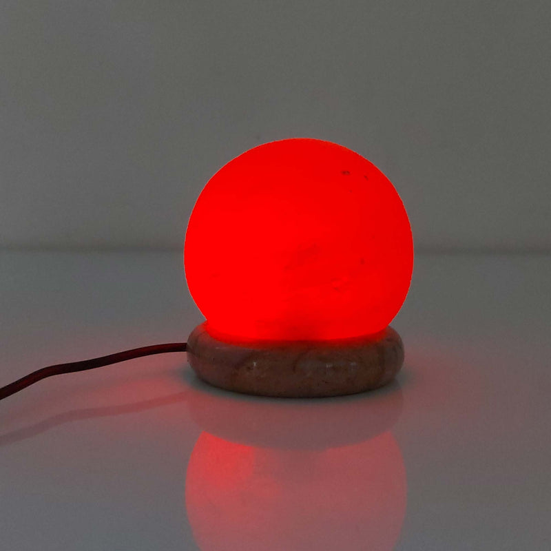 USB Colour Changing Salt Himalayan Lamp - Ball Sphere Shape Pink Rock LED Light Payday Deals