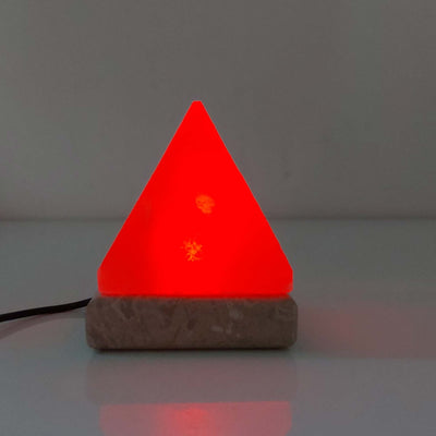 USB Colour Changing Salt Himalayan Lamp - Pyramid Shape Pink Rock LED Light Payday Deals