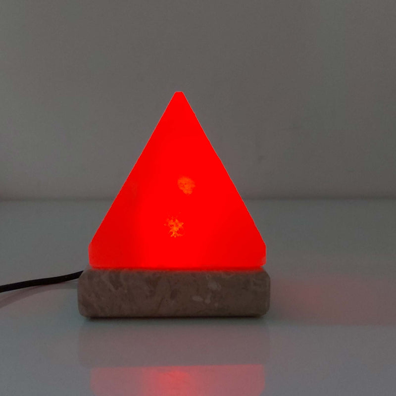 USB Colour Changing Salt Himalayan Lamp - Pyramid Shape Pink Rock LED Light Payday Deals