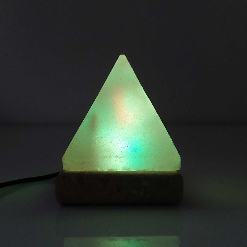 USB Colour Changing Salt Himalayan Lamp - Pyramid Shape Pink Rock LED Light Payday Deals