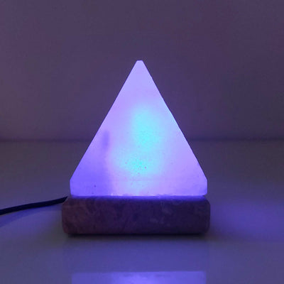 USB Colour Changing Salt Himalayan Lamp - Pyramid Shape Pink Rock LED Light Payday Deals