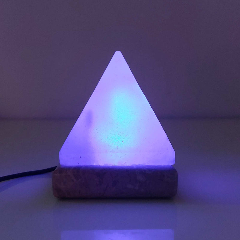 USB Colour Changing Salt Himalayan Lamp - Pyramid Shape Pink Rock LED Light Payday Deals