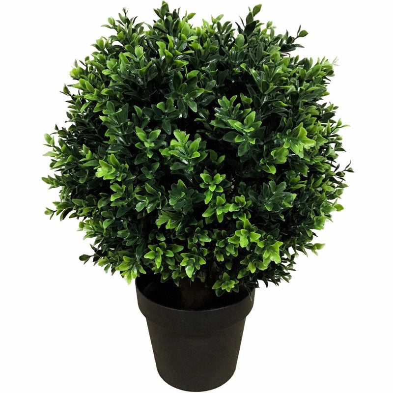 UV Resistant Artificial Topiary Shrub (Hedyotis) 50cm Mixed Green Payday Deals