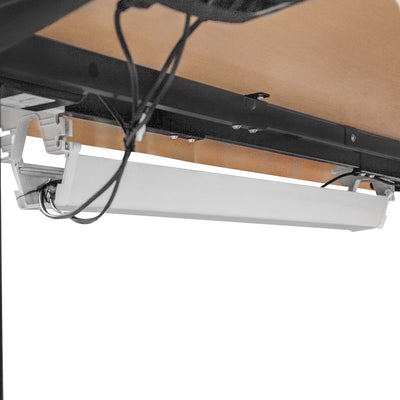 V-Fold Treadmill with ErgoDesk Automatic Oak Standing Desk 1500mm + Cable Management Tray Payday Deals
