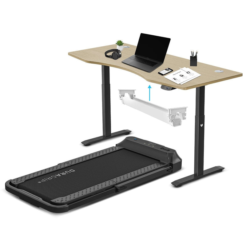 V-Fold Treadmill with ErgoDesk Automatic Oak Standing Desk 1800mm + Cable Management Tray Payday Deals