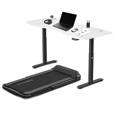 V-FOLD Treadmill with ErgoDesk Automatic Standing Desk 1800mm in White