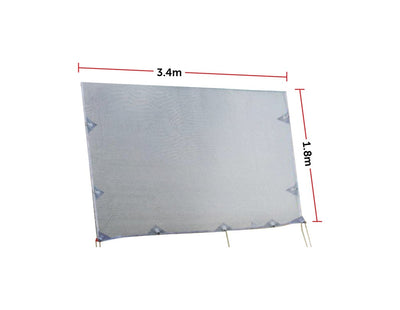 3.4m Caravan Privacy Screen Side Sunscreen Sun Shade for 12' Roll Out Awning - Payday Deals