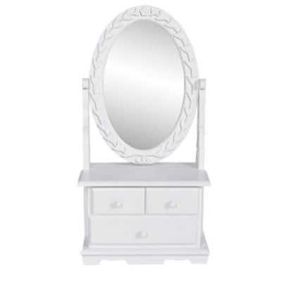Vanity Makeup Table with Oval Swing Mirror MDF Payday Deals