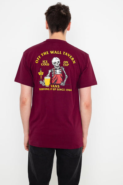 Vans Men's Off The Wall Tavern T-Shirt- Burgundy Payday Deals
