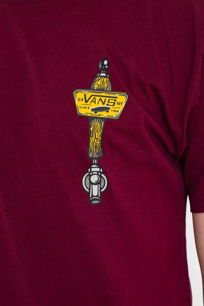 Vans Men's Off The Wall Tavern T-Shirt- Burgundy Payday Deals