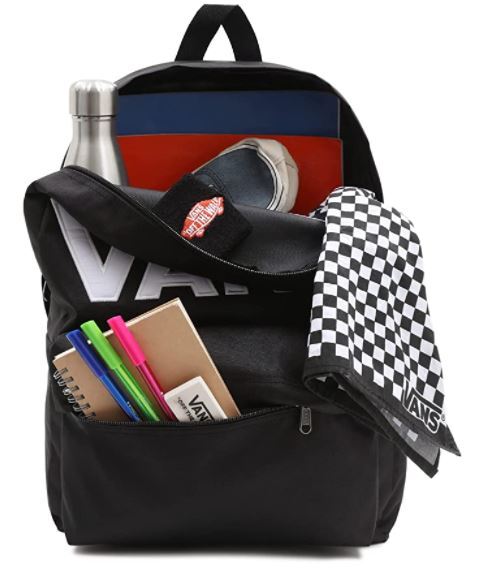Vans Unisex Old Skool Drop V Travel Backpack Bag - Black-White - One Size Payday Deals