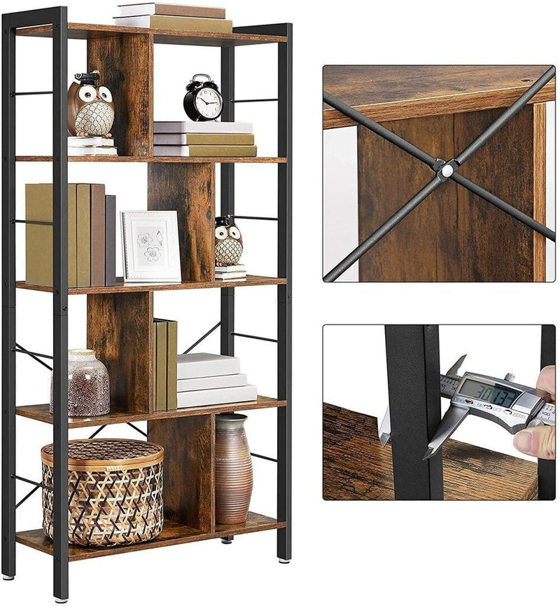 VASAGLE Bookshelf Rustic Brown and Black LBC12BX Payday Deals