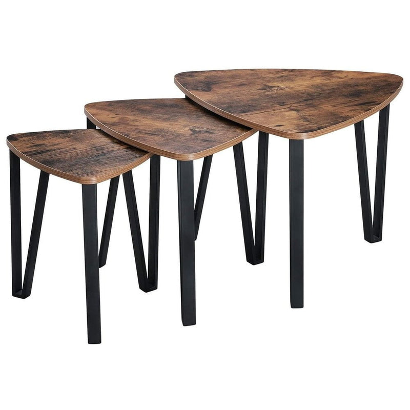 VASAGLE Industrial Nesting Coffee Table Rustic Brown and Black LNT13X Payday Deals