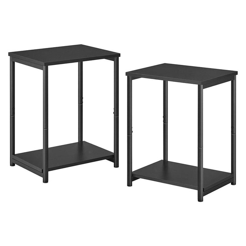 VASAGLE Side Table Set of 2 Charcoal Gray and Black with Storage Shelf LET272B16 Payday Deals