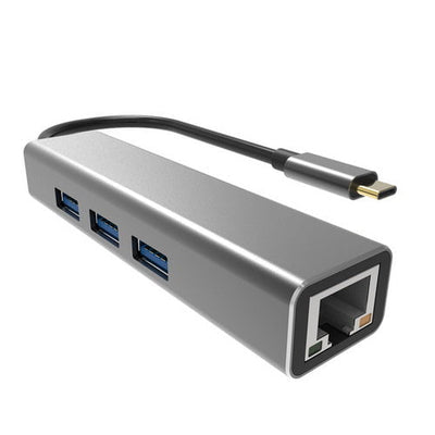VCOM USB Type C to USB 3.0*3+RJ45 4 in 1 Hub (Aluminium Shell) - DH311A