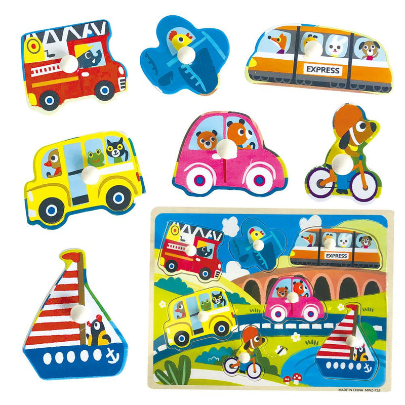 Vehicles Puzzle Set Wooden Puzzles Kids Childrens Educational Toys Payday Deals