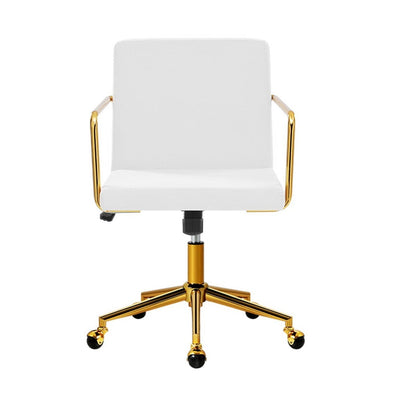 Velvet Office Chair Executive Fabric Computer Chairs Adjustable Work Study White Payday Deals