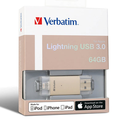 Verbatim Apple Lightning and USB 3.0 Flash Drive 64GB - Gold Payday Deals