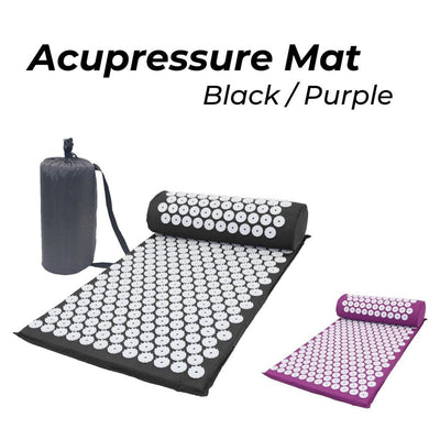 VERPEAK Acupressure Mat & Pillow & Bag (Black) FT-MT-117-OTI Payday Deals