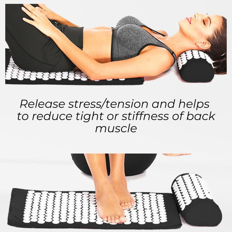 VERPEAK Acupressure Mat & Pillow & Bag (Black) FT-MT-117-OTI Payday Deals