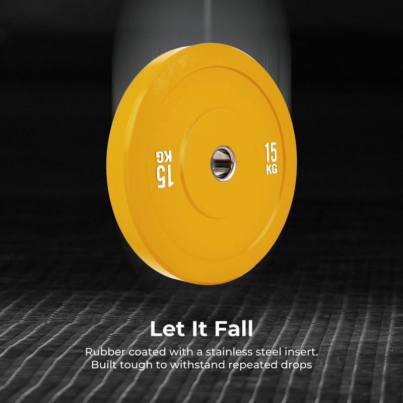 Verpeak Colour Bumper Plate 15KG Yellow VP-WP-107-FP Payday Deals