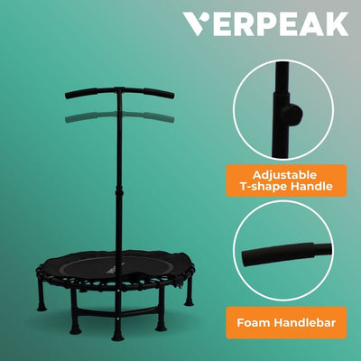 Verpeak Fitness Trampoline 40" with T shape handrail VP-TP-101-JDI Payday Deals