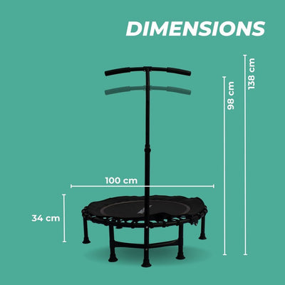 Verpeak Fitness Trampoline 40" with T shape handrail VP-TP-101-JDI Payday Deals