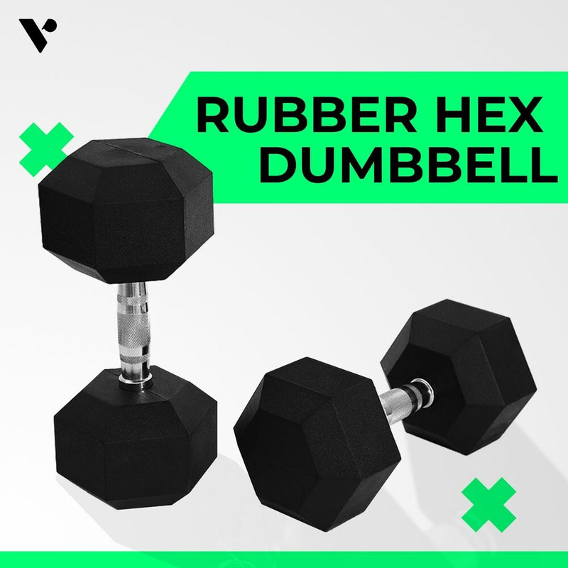 Verpeak Rubber Hex Dumbbells 12.5kg - VP-DB-105 Payday Deals