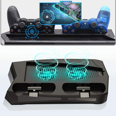 Vertical Stand Cooling/Charging Station for PS5 with Dual Controller Charger and Bonus Game Rack Storage 3 USB Ports Payday Deals