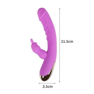 Vibrator Rabbit Double Motor G-Spot Dildo Massager Rechargeable Sex Toys Female Purple Payday Deals