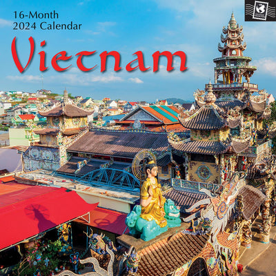 Vietnam - 2024 Square Wall Calendar 16 Months Premium Planner Xmas New Year Gift