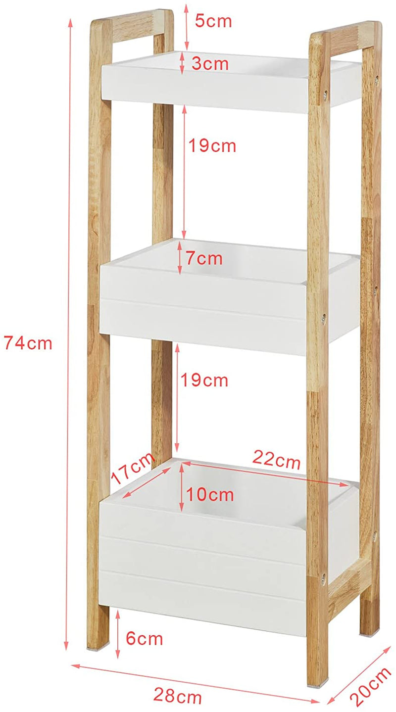 VIKUS 3-Tier White Storage Bathroom Shelf Payday Deals