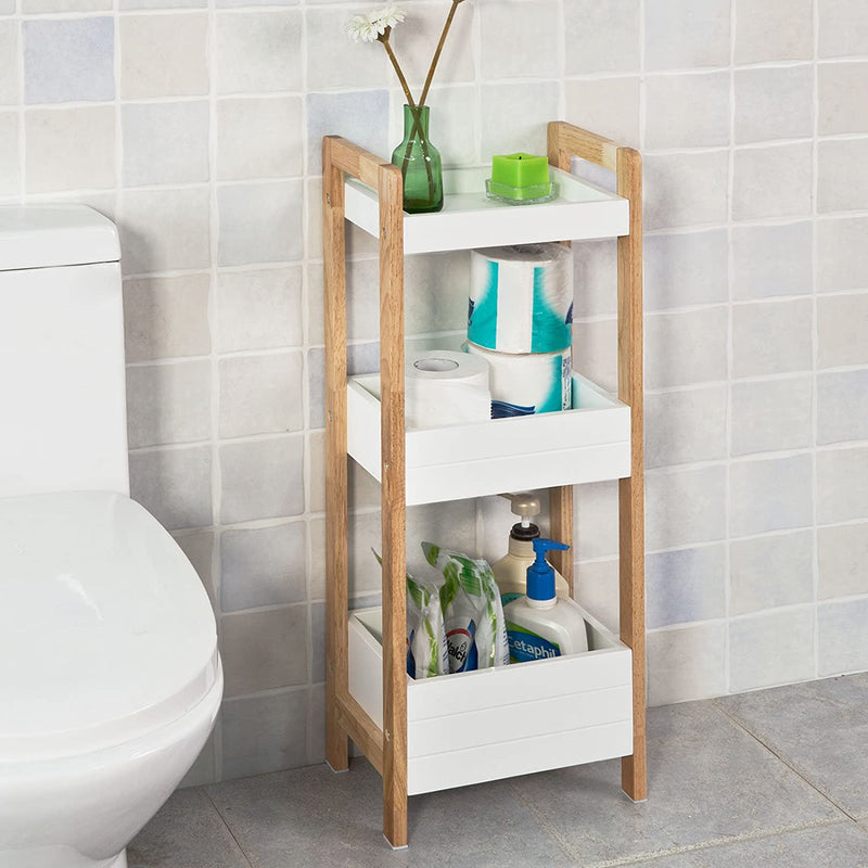 VIKUS 3-Tier White Storage Bathroom Shelf Payday Deals