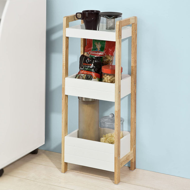 VIKUS 3-Tier White Storage Bathroom Shelf Payday Deals