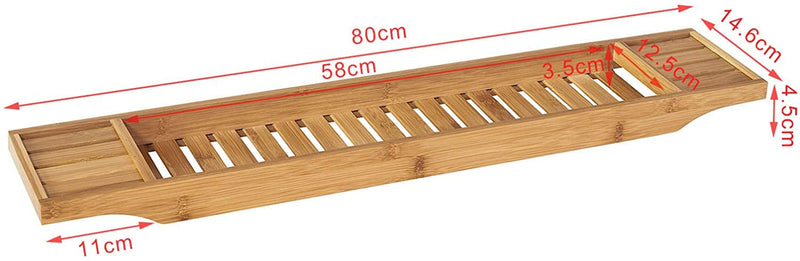 VIKUS Bamboo Bath Caddy, Tray,Organiser Natural Payday Deals