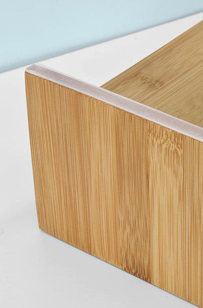 VIKUS Bamboo Monitor Stand Desk Organizer with 2 Drawers Payday Deals
