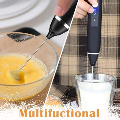 VIKUS Black Rechargeable Electric Milk Frother Handheld (3 Speeds) Payday Deals