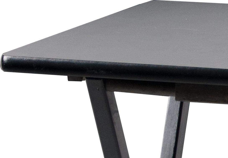 VIKUS Black Wood Folding TV Tray & Snack Table Payday Deals