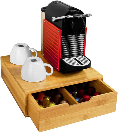 VIKUS Coffee Machine Stand and Storage Box for Coffee Capsules and Tea Bags