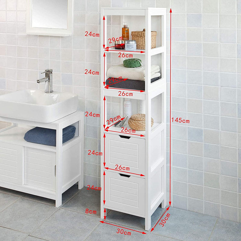 VIKUS Freestanding Tall Cabinet with Standing Shelves and Drawers Payday Deals