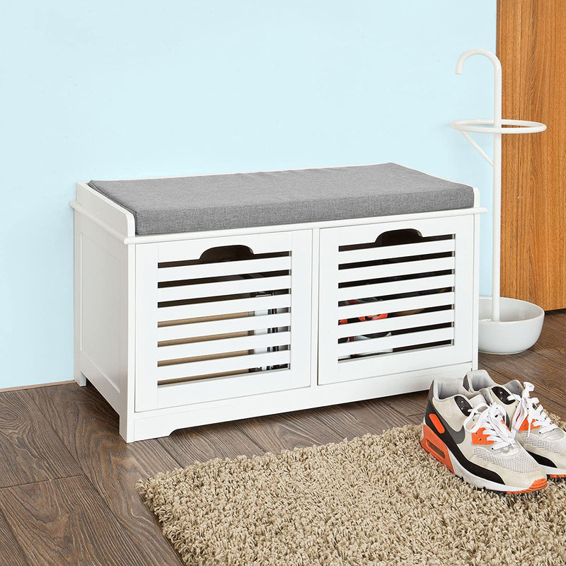 VIKUS Modern Storage Bench with 2 Drawer/Baskets for Toys Payday Deals