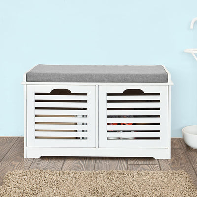 VIKUS Modern Storage Bench with 2 Drawer/Baskets for Toys Payday Deals