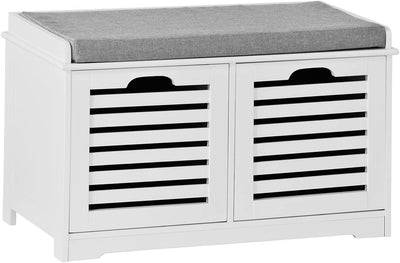 VIKUS Modern Storage Bench with 2 Drawer/Baskets for Toys