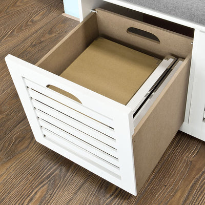 VIKUS Modern Storage Bench with 2 Drawer/Baskets for Toys Payday Deals