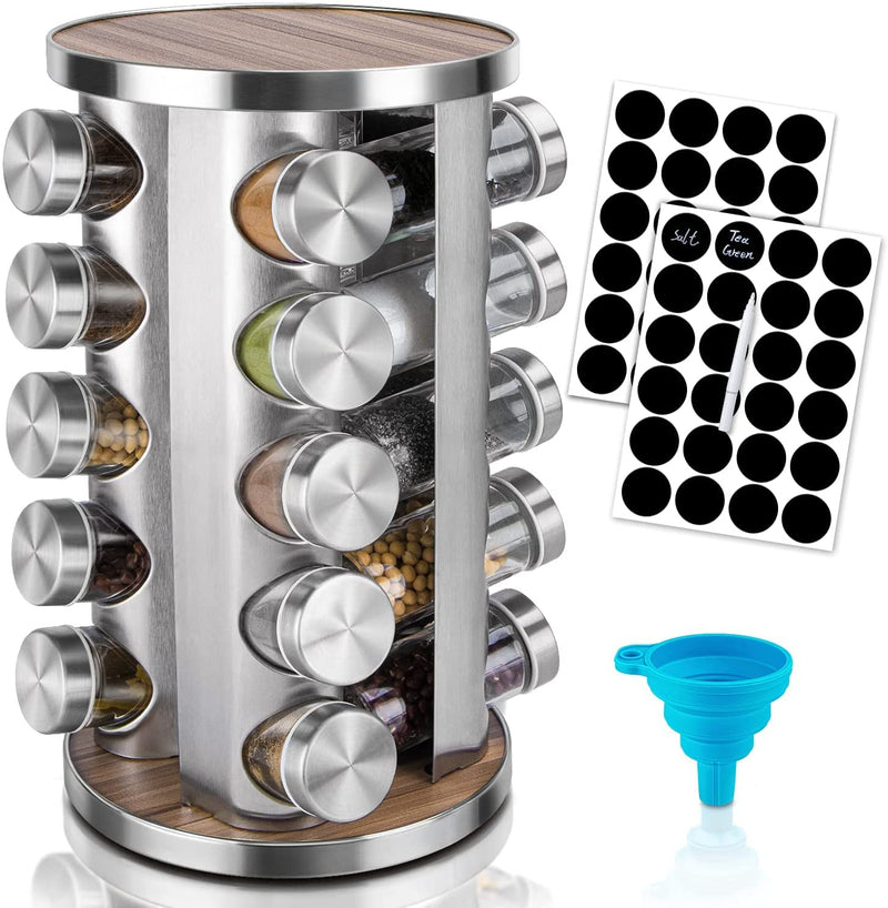 VIKUS Rotating Spice Rack Organizer with 20 Pieces Jars for Kitchen Payday Deals