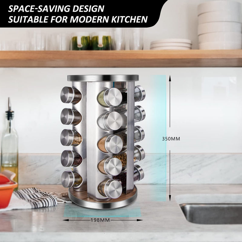 VIKUS Rotating Spice Rack Organizer with 20 Pieces Jars for Kitchen Payday Deals