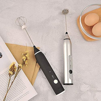 VIKUS Silver Rechargeable Electric Milk Frother Handheld (3 Speeds) Payday Deals