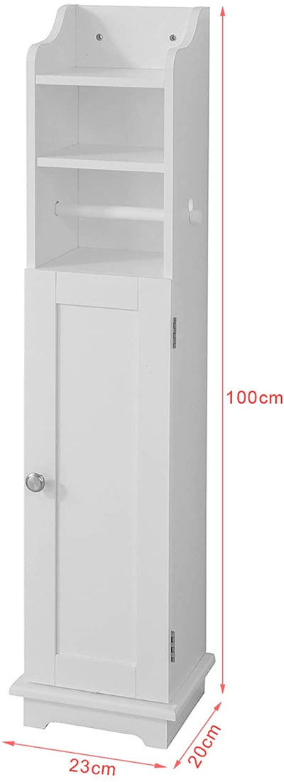 VIKUS Toilet Paper Holder with Storage, Freestanding Cabinet, Toilet Brush Holder and Toilet Paper Dispenser 20x100x18 cm Payday Deals